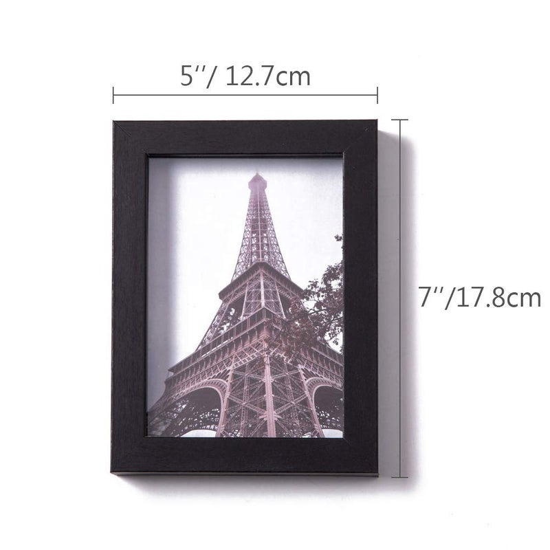 Muzilife 5x7 Shadow Box Frame 2-Pack Wood 3D Picture Frame with Glass Cover Display Case for Wall-Hanging or Free-Standing Picture Showcase, Black - Image 2